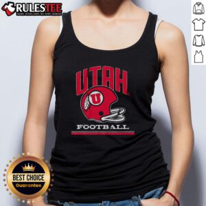 Awesome Utah Utes football vintage helmet tank top featuring classic team colors and logo for fans and collectors.