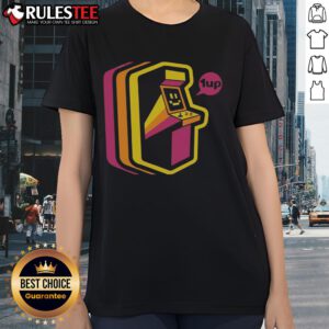 Awesome Vintage Arcade Stripes Ladies Tee featuring retro graphics and a stylish fit for vintage gaming enthusiasts.