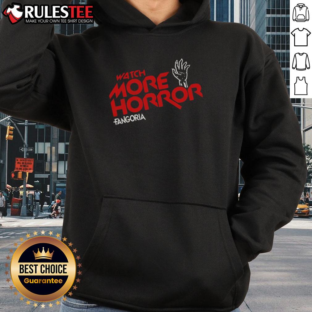 Awesome Watch More Horror Fangoria hoodie featuring a bold graphic design perfect for horror fans and collectors.