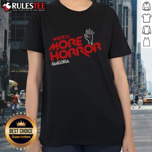 Awesome Watch More Horror Fangoria Ladies Tee featuring a stylish design perfect for horror movie fans.