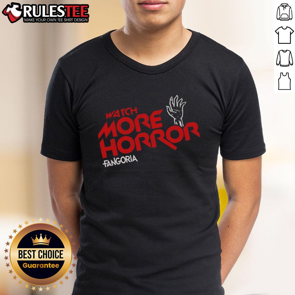 Awesome Watch More Horror Fangoria T-Shirt featuring bold graphics and a spooky design for horror enthusiasts.