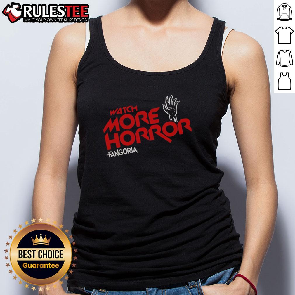 Awesome Watch More Horror Fangoria tank top featuring a bold graphic design perfect for horror fans and enthusiasts.