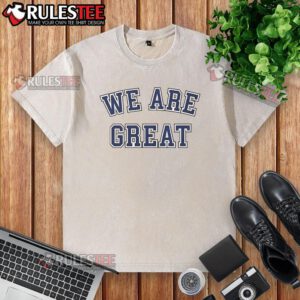 Awesome We Are Great washed t-shirt in soft fabric, perfect for casual wear and stylish comfort.