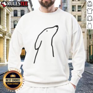 Adorable dog wearing a classic sweatshirt, showcasing a cute design perfect for pet lovers.