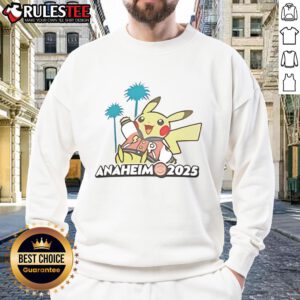Alt Text: Cute Pokemon GO Anaheim 2025 sweatshirt featuring vibrant graphics and a cozy design for fans.
