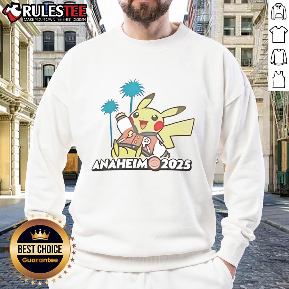 Alt Text: Cute Pokemon GO Anaheim 2025 sweatshirt featuring vibrant graphics and a cozy design for fans.