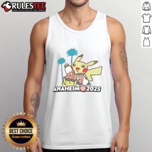 Adorable 'Cute Pokemon GO Anaheim 2025' tank top featuring vibrant designs perfect for Pokemon fans and summer wear.