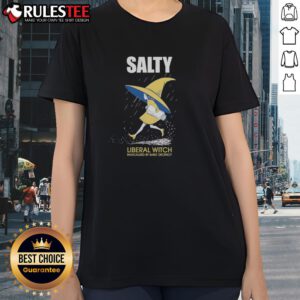 Alt Text: Cute Salty Liberal Witch tee featuring a playful design, perfect for expressing radical decency in style.