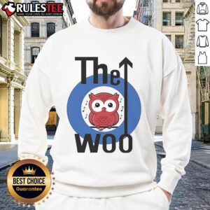 Cute The Woo Owl logo sweatshirt featuring a playful owl design on a cozy fabric, perfect for owl lovers.