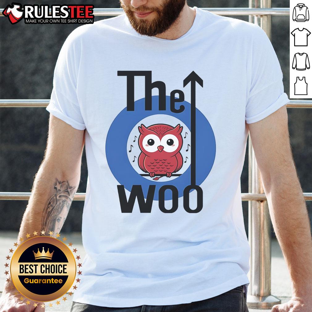 Alt Text: Cute The Woo Owl Logo T-Shirt featuring an adorable owl design, perfect for owl lovers and casual wear enthusiasts.