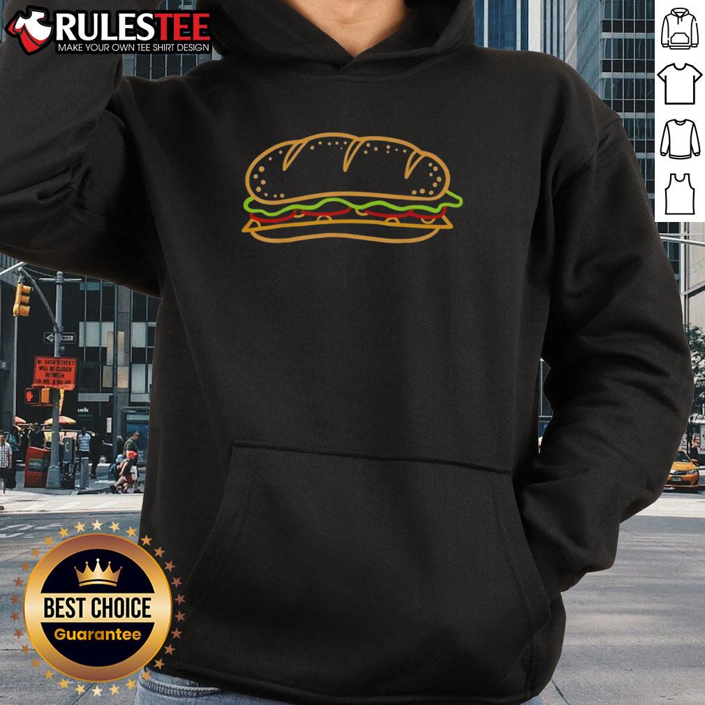 Funny sub sandwich food hoodie featuring a humorous design perfect for sandwich lovers and food enthusiasts.