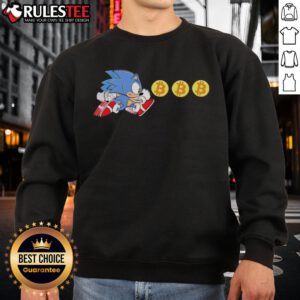 Funny Hedgehog Bitcoin Grab Sonic sweatshirt featuring a playful design perfect for crypto fans and gamers.
