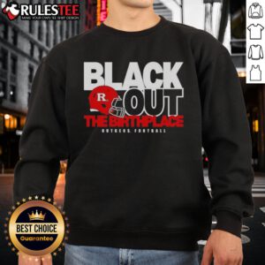 Rutgers Football sweatshirt showcasing 'Good Back Out' design, perfect for fans and alumni of the birthplace of Rutgers football.