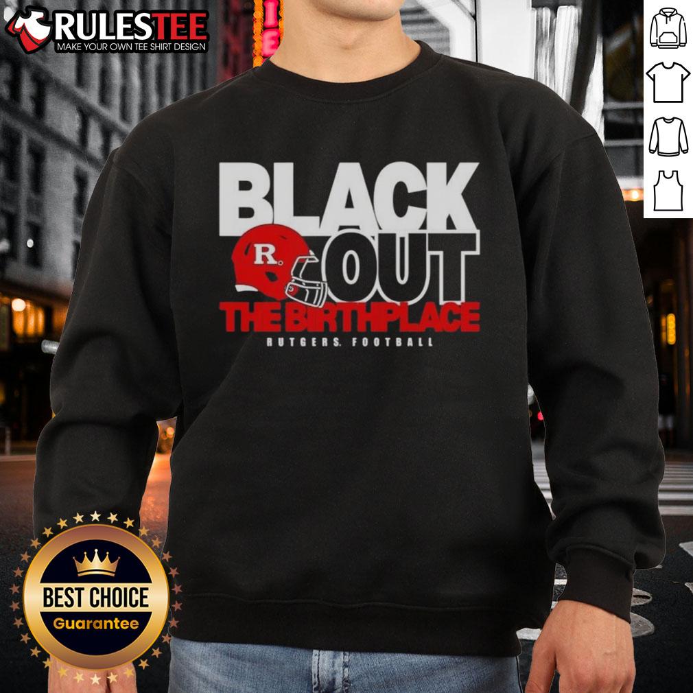 Rutgers Football sweatshirt showcasing 'Good Back Out' design, perfect for fans and alumni of the birthplace of Rutgers football.
