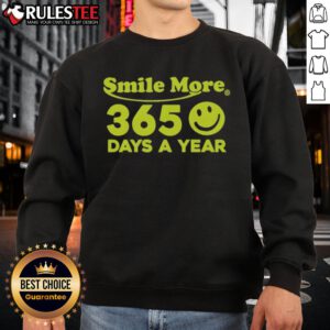 Good Roman Atwood Smile More 365 Days a Year sweatshirt featuring a vibrant design, perfect for fans of positivity and humor.