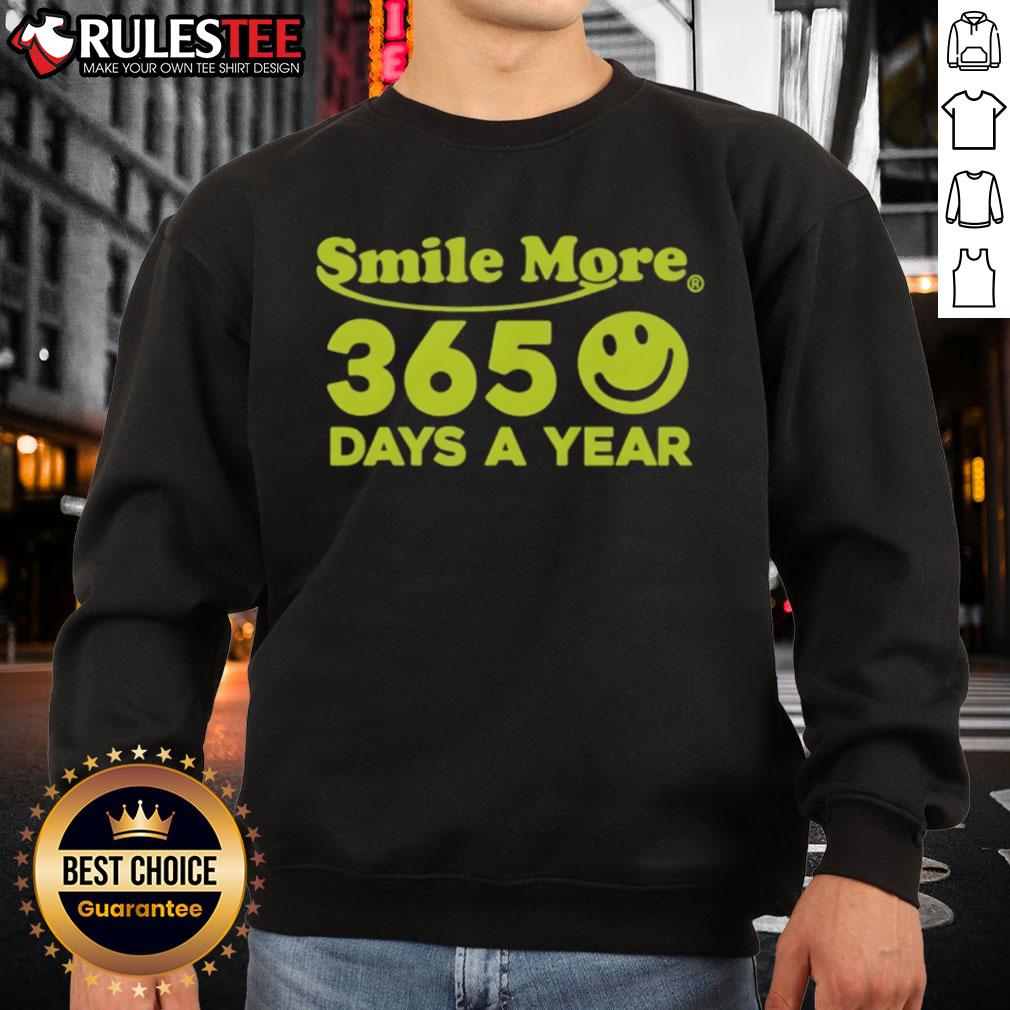 Good Roman Atwood Smile More 365 Days a Year sweatshirt featuring a vibrant design, perfect for fans of positivity and humor.