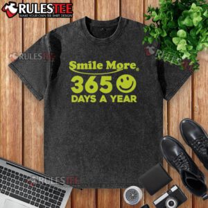 Alt Text: Good Roman Atwood Smile More 365 Days a Year washed t-shirt showcasing a vibrant design and comfortable fit.