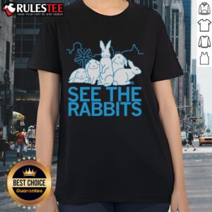 Good See The Rabbits Ladies Tee featuring a vibrant rabbit graphic on a stylish, comfortable women's t-shirt.