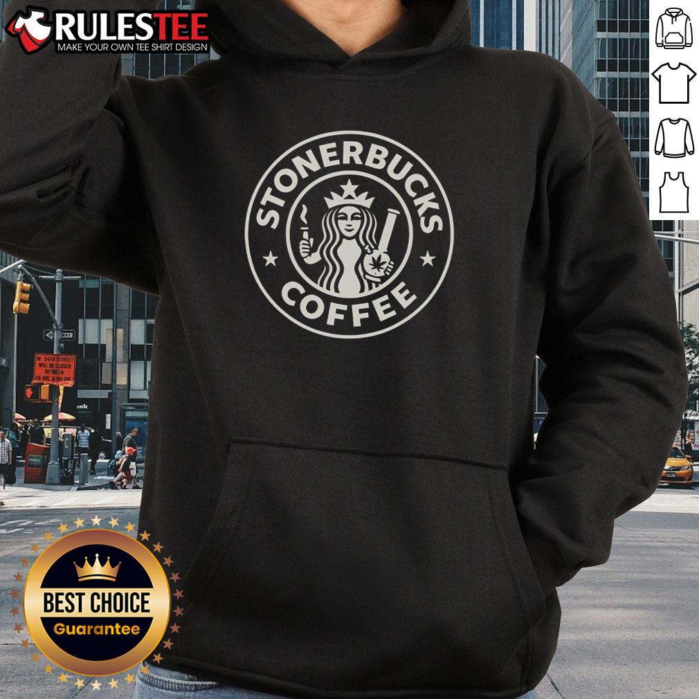 Good Stonerbucks Coffee X Starbucks logo hoodie featuring a unique cannabis-inspired design.