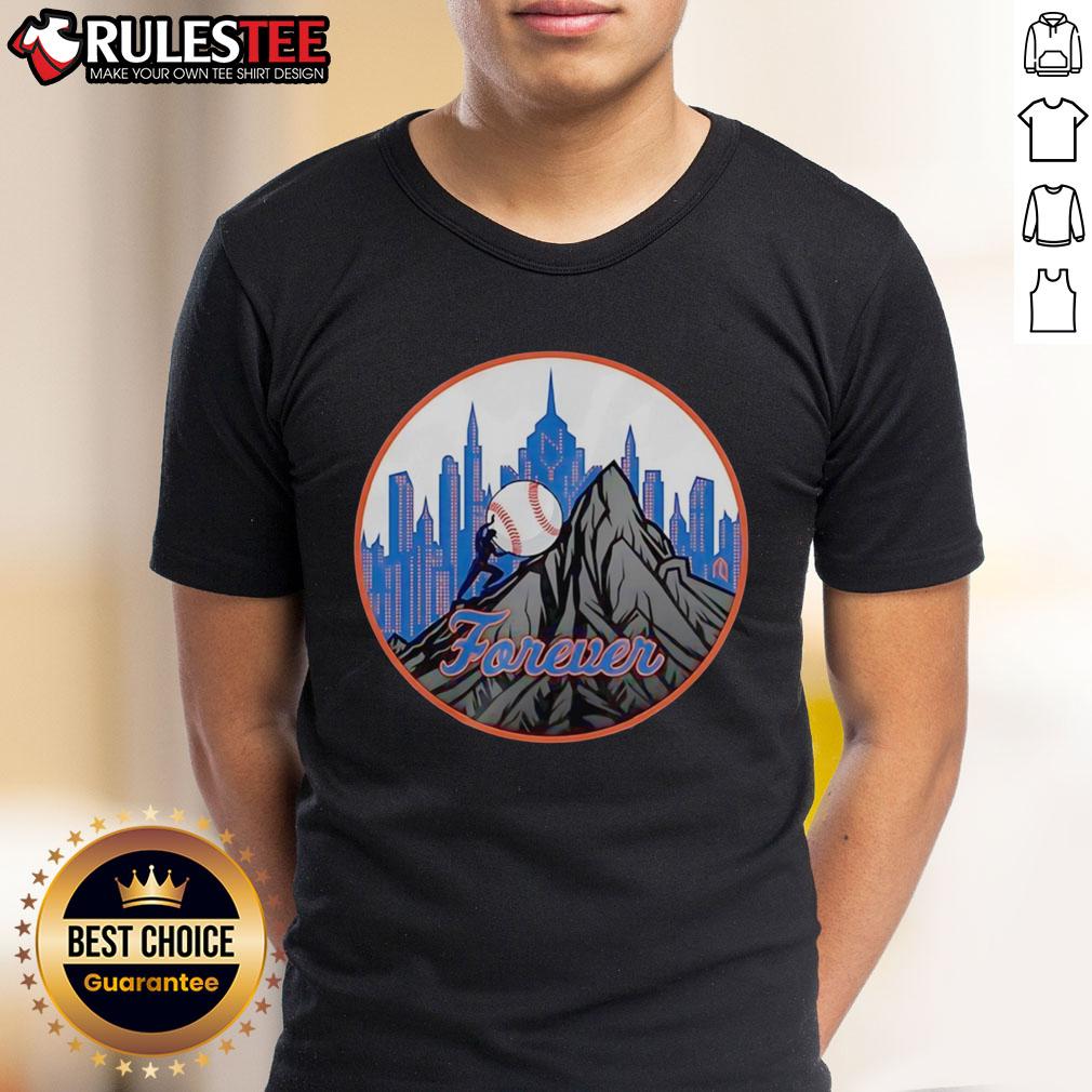 Happy Skyline Forever New York Mets Baseball T-Shirt featuring a vibrant design and team colors for passionate fans.