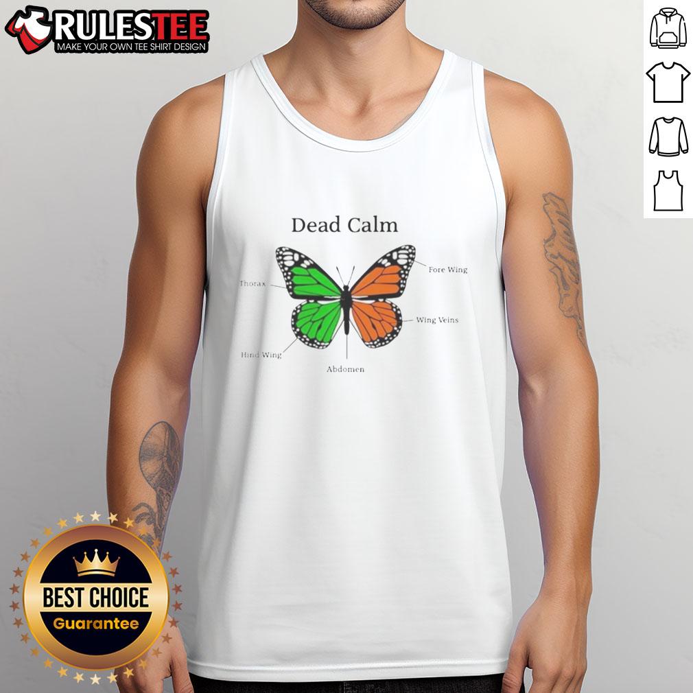 Nice Butterfly Dead Calm Tank Top featuring a vibrant butterfly design, perfect for casual, stylish summer wear.