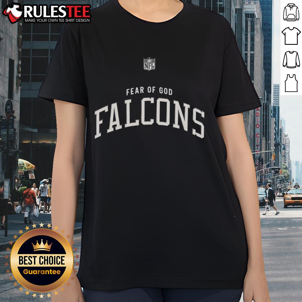 Stylish Nice Fear of God Atlanta Falcons ladies tee, perfect for fans showcasing team spirit and fashion.