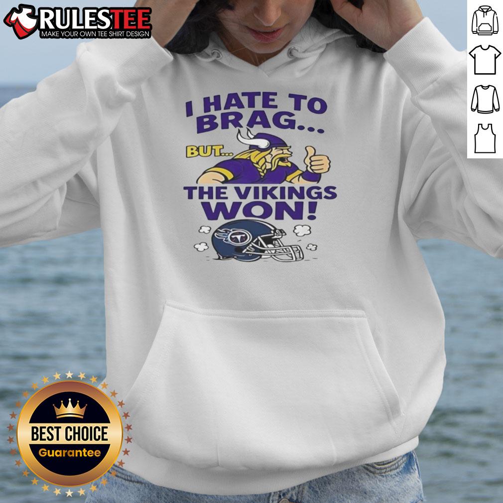 Alt Text: Minnesota Vikings hoodie celebrating their win against Tennessee Titans in NFL 2025, stylish and comfortable design.