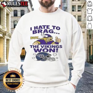 Cozy Minnesota Vikings sweatshirt celebrating their victory over the Tennessee Titans in the 2025 NFL season.