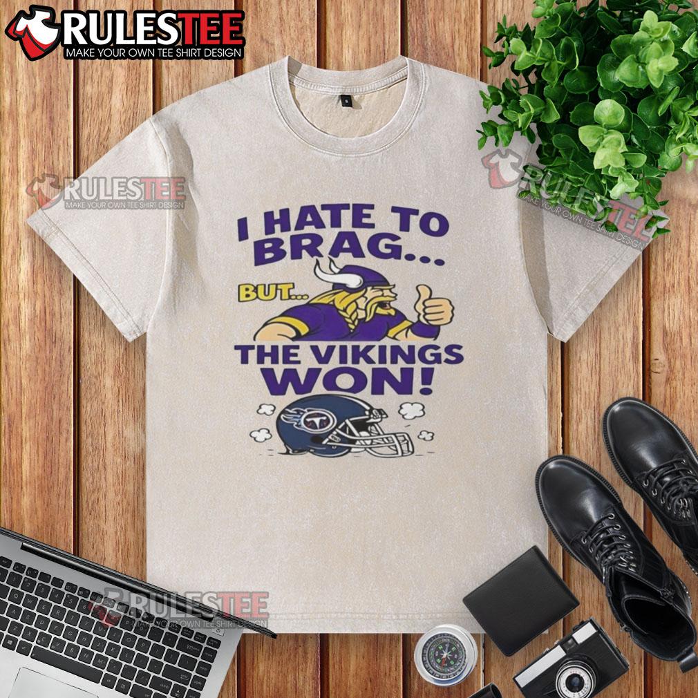 2025 Minnesota Vikings Won Tennessee Titans NFL T-shirt, showcasing fan pride in a stylish washed design.