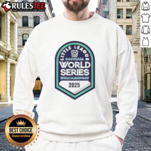 2025 Little League Baseball World Series sweatshirt featuring the Williamsport logo, perfect for fans and players.