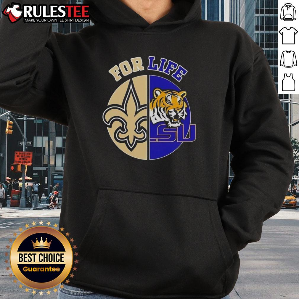 Alt Text: Nice Louisiana State University x New Orleans Saints football hoodie for sport lovers, featuring a stylish logo.