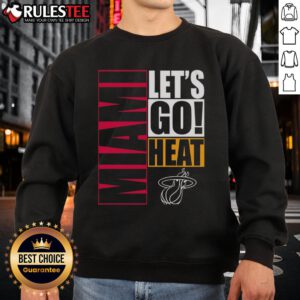 Alt Text: Nice Miami Heat Let's Go Sweatshirt in vibrant red, perfect for fans to show support during games.