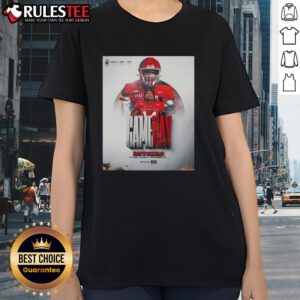 Womens Rutgers Scarlet Knights football gameday tee vs. Ohio, featuring team colors and logo for spirited fans.