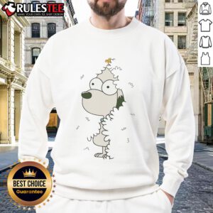 Snoopy and Woodstock graphic on a Bush X Simpsons sweatshirt, perfect for fans of classic cartoons and pop culture.