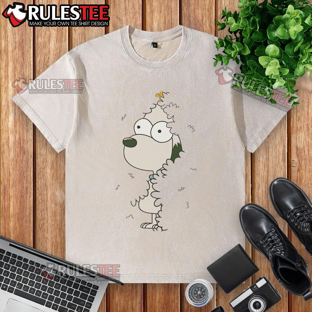 Nice Snoopy and Woodstock Bush X Simpsons washed t-shirt featuring vibrant cartoon graphics on a casual style.