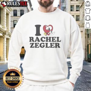 Cozy Nice Snoopy I Love Rachel Zegler Sweatshirt featuring a playful Snoopy design for fans of Rachel Zegler.