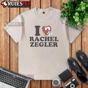 Nice Snoopy I Love Rachel Zegler washed t-shirt featuring a playful design and soft fabric for casual wear.