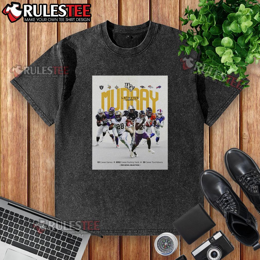 UCF Knights football player Latavius Murray wearing a washed t-shirt, showcasing team spirit and style.