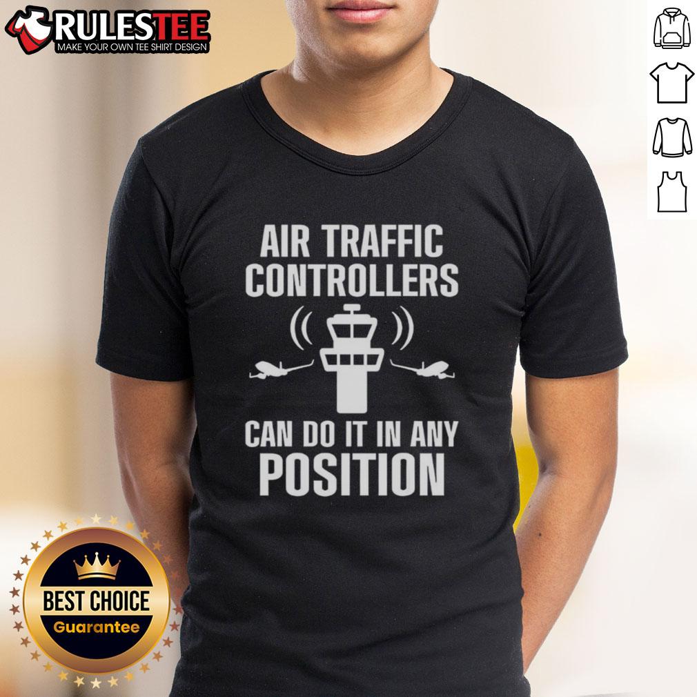 Official Air Traffic Controller Any Position ATC Flight Control T-Shirt featuring a stylish design for aviation enthusiasts.