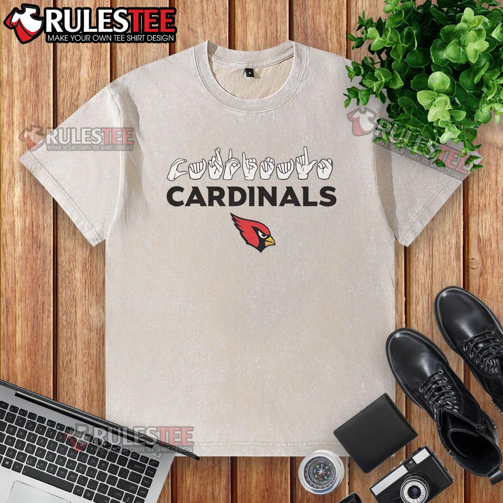 Arizona Cardinals Football Homage youth t-shirt featuring love hand signals design in a washed style.