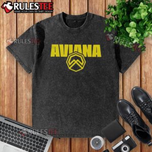 Official Aviana logo washed t-shirt featuring a stylish design for casual wear, perfect for fashion enthusiasts.