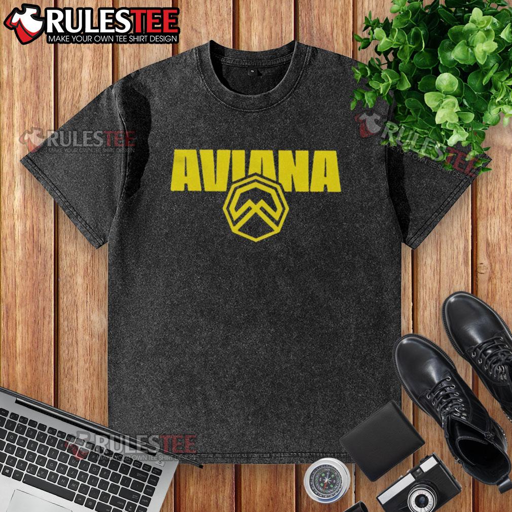 Official Aviana logo washed t-shirt featuring a stylish design for casual wear, perfect for fashion enthusiasts.