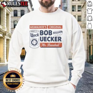 Official Bob Uecker Mr. Baseball 2025 Sweatshirt featuring classic design and comfortable fit for fans.