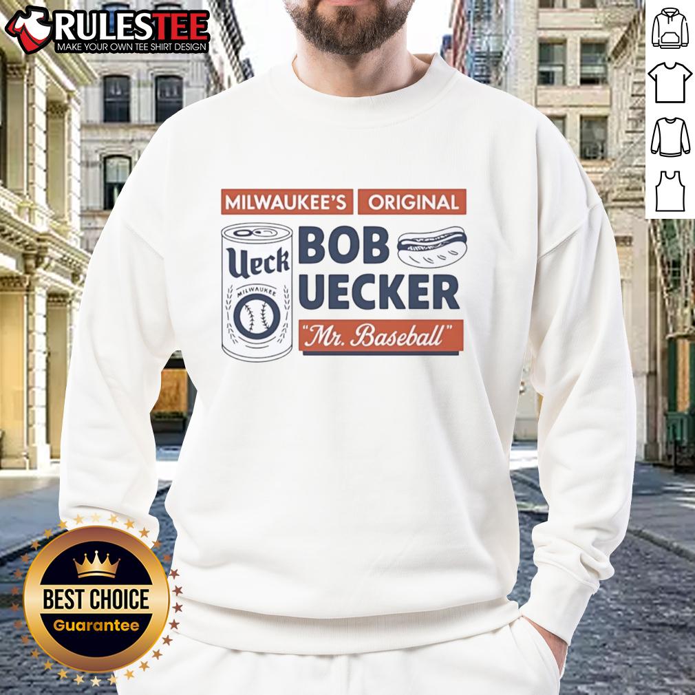 Official Bob Uecker Mr. Baseball 2025 Sweatshirt featuring classic design and comfortable fit for fans.