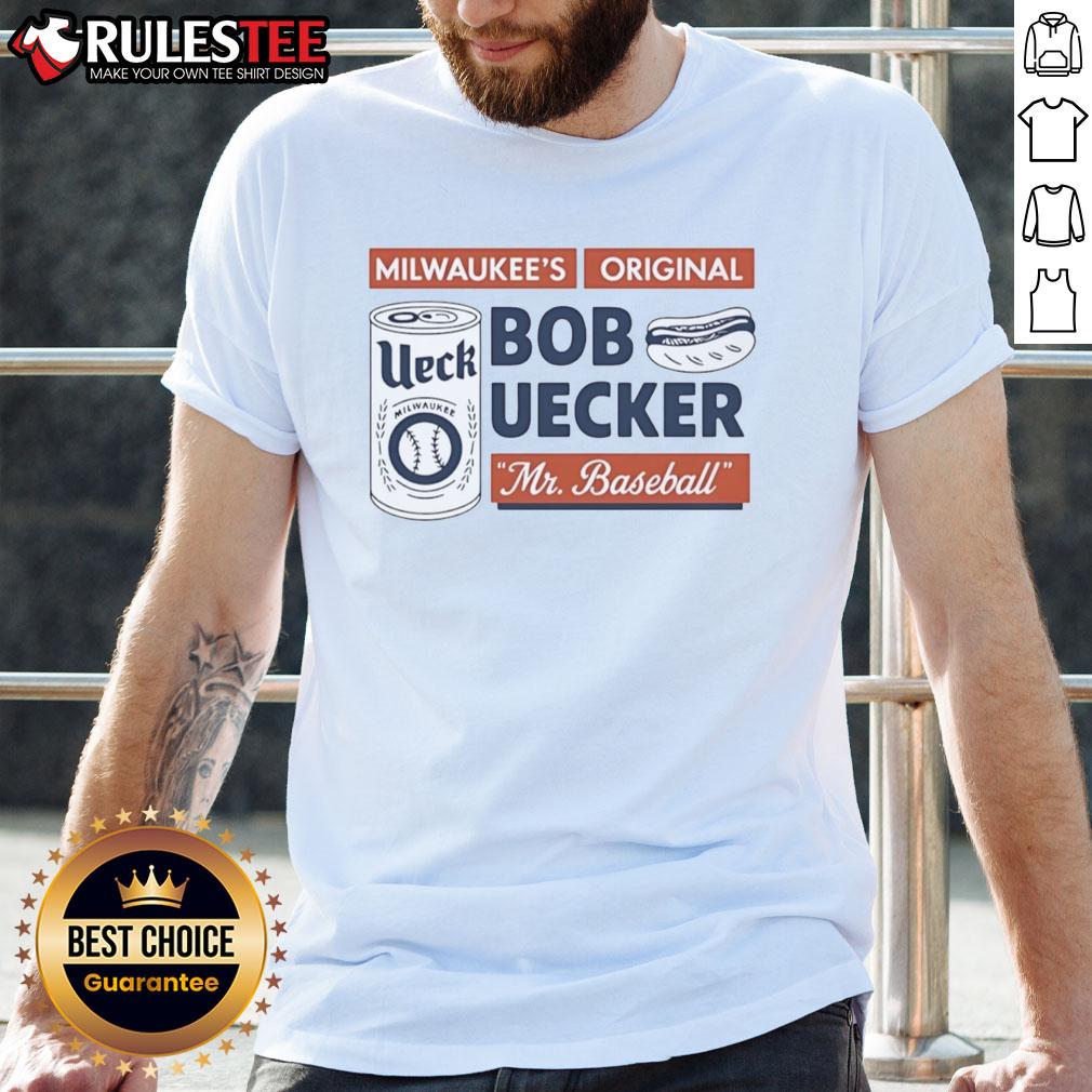 Official Bob Uecker Mr. Baseball 2025 T-Shirt featuring a vintage design and iconic baseball graphics.