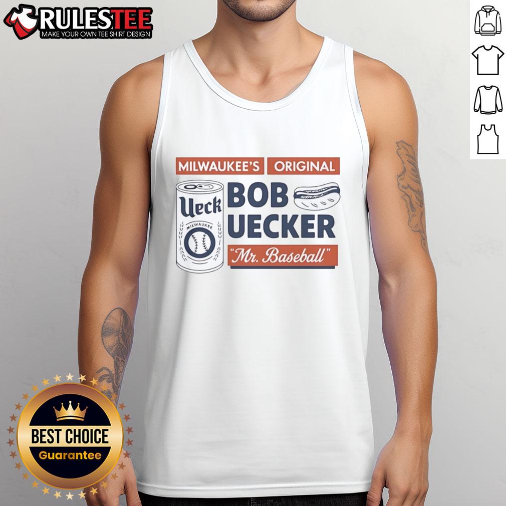 Official Bob Uecker Mr. Baseball 2025 tank top featuring vintage baseball graphics and a comfortable fit for fans.