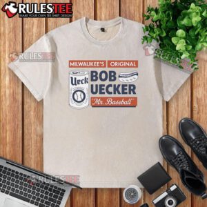 Alt Text: Official Bob Uecker Mr. Baseball 2025 washed t-shirt featuring vintage design and comfortable fit for fans.