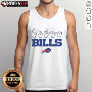 Official Buffalo Bills Football Youth Love Sign Hand Signals Tank Top, perfect for young fans showing team spirit.