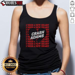 Official Crash Adams I Need A New Heart tank top featuring bold graphics and a stylish design for music fans.