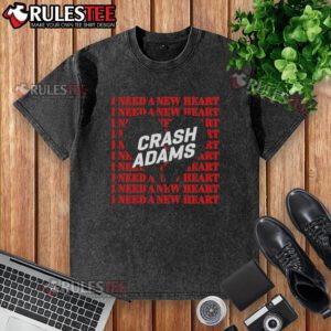 Official Crash Adams I Need A New Heart washed t-shirt featuring a stylish design, perfect for casual wear.